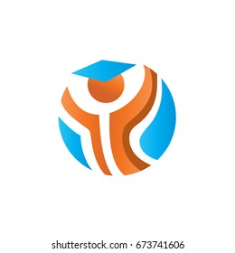 education people graduation logo template