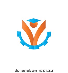 education people graduation logo template