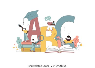 Education. People learn a language. Language classes. Internship. Training to speak a foreign language