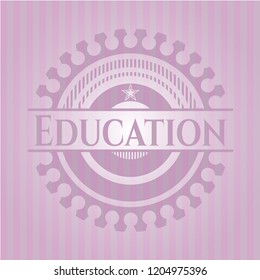 Education pink emblem