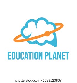 Diseño minimalista del logotipo del planeta de educación