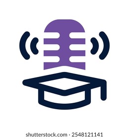 education podcast icon. vector dual tone icon for your website, mobile, presentation, and logo design.
