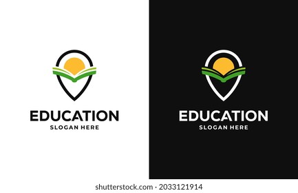 Diseño del logotipo de Education Point ilustración del vector, plantilla del símbolo del logotipo del Centro de aprendizaje
