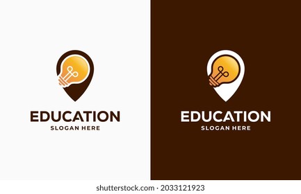 Education Point logo designs concept vector illustration, Learning Center logo symbol icon template