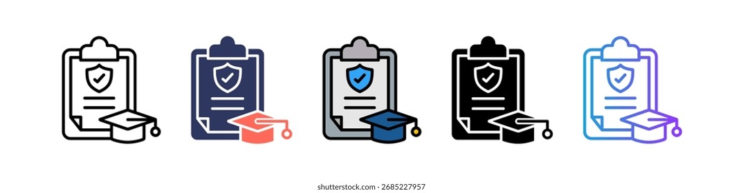 Ícone de política educacional Ilustração de vetor múltiplo