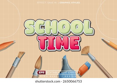 education poster design 3d editable text effect template
