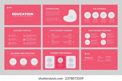 education powerpoint presentation slide template design or pitch deck slide template 