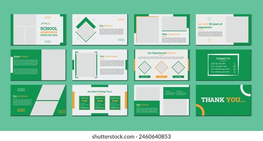 Education powerpoint presentation slide template design or pitch deck slide template