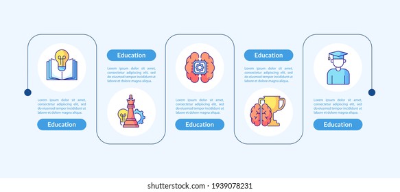 Education Presentation Design Elements. Online University Vector Infographic Template. Data Visualization With Five Steps. Process Timeline Chart. 