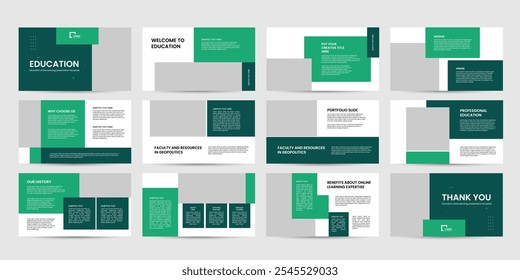 education presentation powerpoint design slide template. kids back to school brochure cover slide design