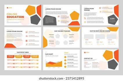 Education Presentation Slide template design or Pitch Deck Slide Template or Sales Guide Slider