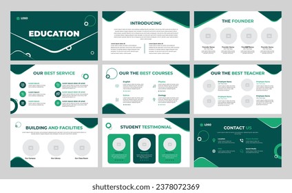 education presentation slide template design or pitch deck slide template 