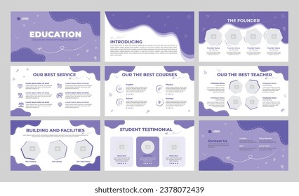 education presentation slide template design or pitch deck slide or sales guide slider template 