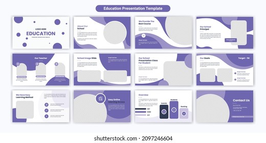 Education presentation slides template design. Use for modern presentation background, brochure design, website slider, landing page, annual report