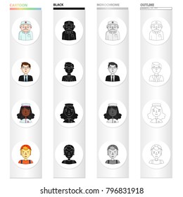 Education, profession, hobby and other web icon in cartoon style.Head, hat, helmet icons in set collection.