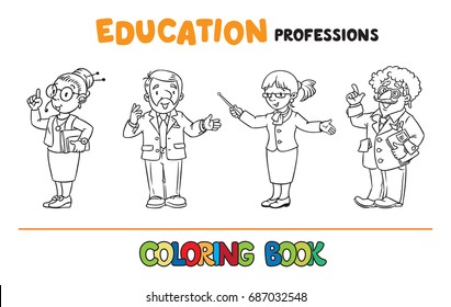 Education professions coloring book.