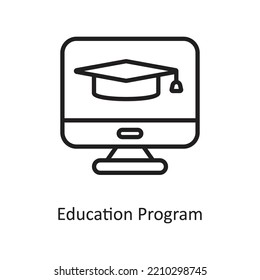 Education Program Outline Vector Icon Design illustration on White background. EPS 10 File