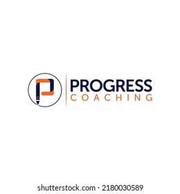 Education Progress Coaching Logo Icon Vector Design Illustration