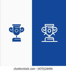 Education, Progress, Training Line and Glyph Solid icon Blue banner Line and Glyph Solid icon Blue banner
