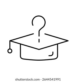 Education Question Line Icon. Question Mark, Thinking, Asking, Answer, Help Editable Stroke Vector Illustration