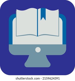 Education read online, illustration, vector on a white background.