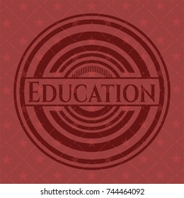 Education realistic red emblem