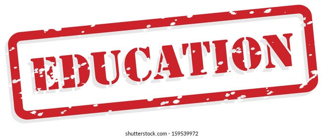 Education red rubber stamp in vector format
