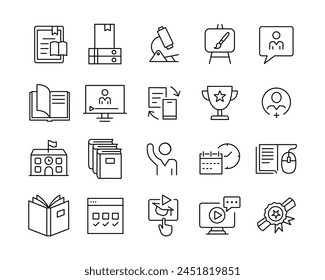 Education Related Icons - Vector Line. Editable Stroke