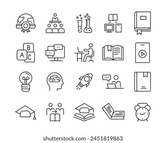 Education Related Icons - Vector Line. Editable Stroke