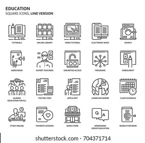 Education related, pixel perfect, editable stroke, up scalable vector icon set. 