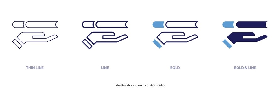 Education resources icon in 4 different styles. Thin Line, Line, Bold, and Bold Line. Duotone style. Editable stroke.