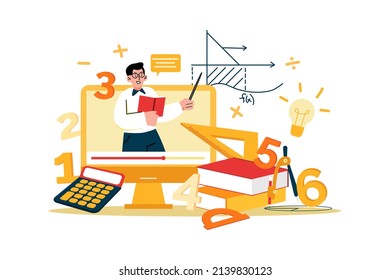 Education Resources Illustration concept. Flat illustration isolated on white background.