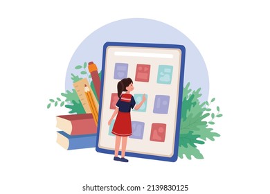 Education Resources Illustration concept. Flat illustration isolated on white background.