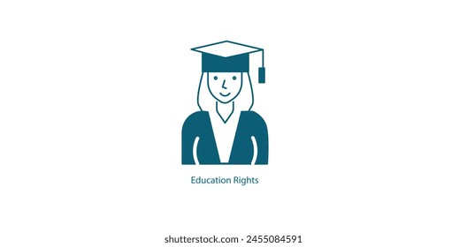 Símbolo de derechos de Educación: icono de Vector