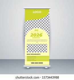 Education Roll up banner stand template. creative banner design. Kid school roll up banner design.Professional promotion banner. Exhibition design. 02