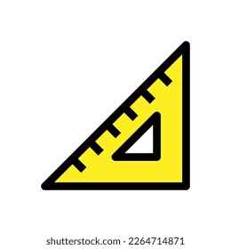Education ruler icon line isolated on white background. Black flat thin icon on modern outline style. Linear symbol and editable stroke. Simple and pixel perfect stroke vector illustration