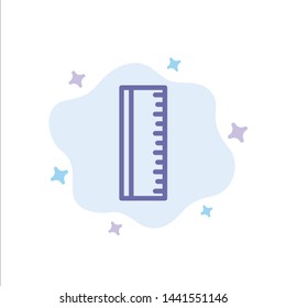 Education, Ruler, School Blue Icon on Abstract Cloud Background