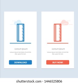 Education, Ruler, School  Blue and Red Download and Buy Now web Widget Card Template