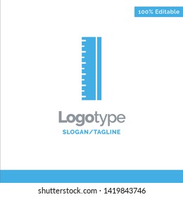 Education, Ruler, School Blue Solid Logo Template. Place for Tagline