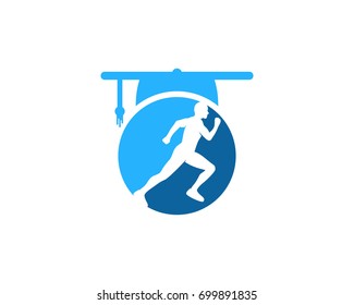 Education Run Icon Logo Design Element