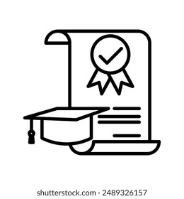 education Scholarship linear logo mark in black and white