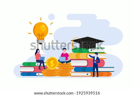 Education scholarship Vector Illustration. Flat vector template Style Suitable for Web Landing Page, Background.
