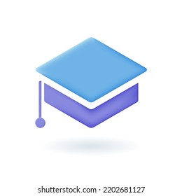 Education school 3d icon. Study, Learning, Knowledge, Classroom. 3d render vector illustration