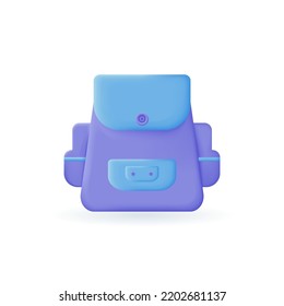 Icono 3d de la escuela de educación. Estudio, Aprendizaje, Conocimiento, Aula. Ilustración vectorial de 3d
