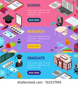 Education School Banner. Vector illustration