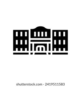 education school building glyph icon vector. education school building sign. isolated symbol illustration