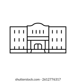 education school building line icon vector. education school building sign. isolated contour symbol black illustration