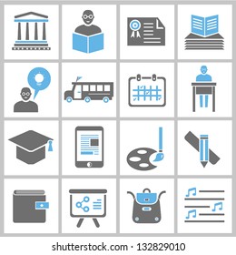 education and school concept icons set, vector