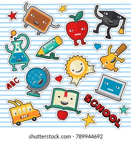 Education and school cute stickers and patches