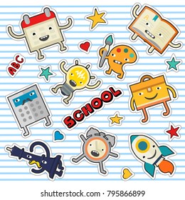 Education and school cute stickers and patches